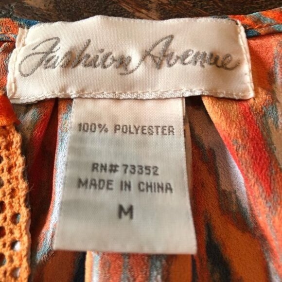 Boho Peasant Blouse Ikat Pattern Sz M - Picture 6 of 12